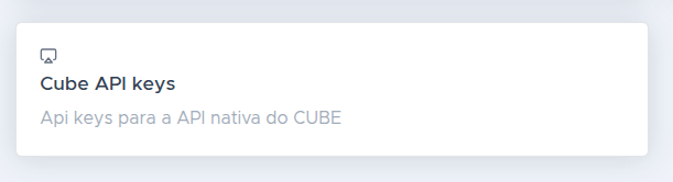 Cube api keys